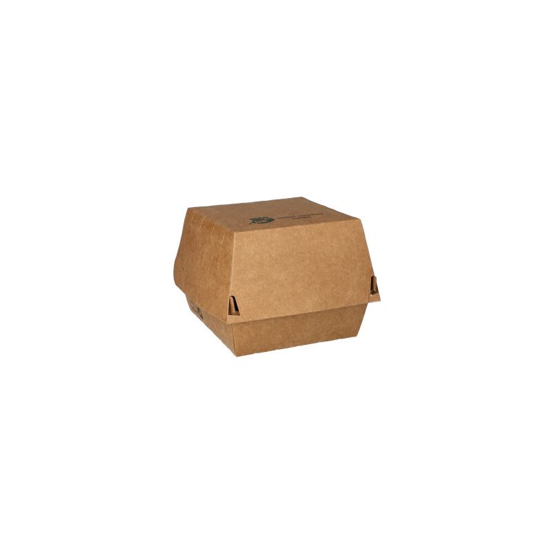 Burgerboxen, Pappe 10,5 x 10,5 cm braun "100% Fair" - Bild 1