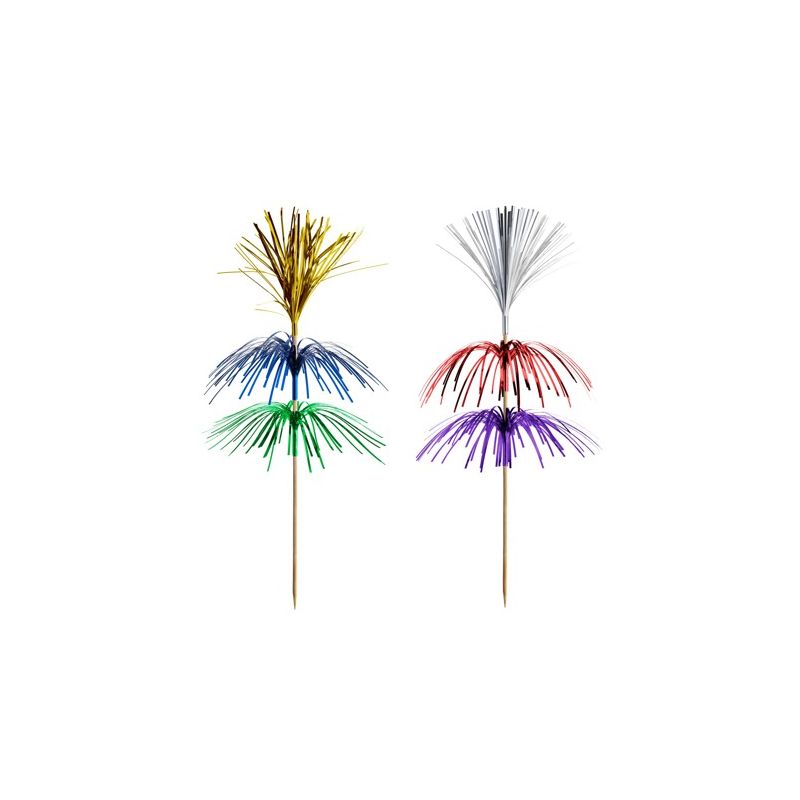 Cocktail-Palme 18 cm farbig sortiert "Feuerwerk" 3-lagig - Bild 1