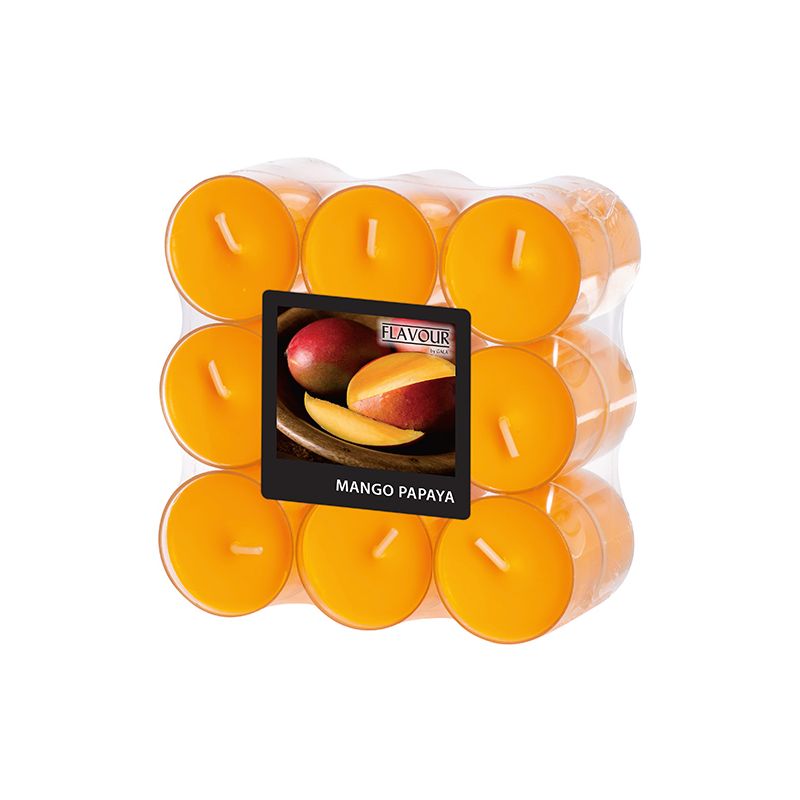 Duftteelichter, Mango-Papaya, Ø 38 mm · 24 mm, "Flavour" - Bild 1