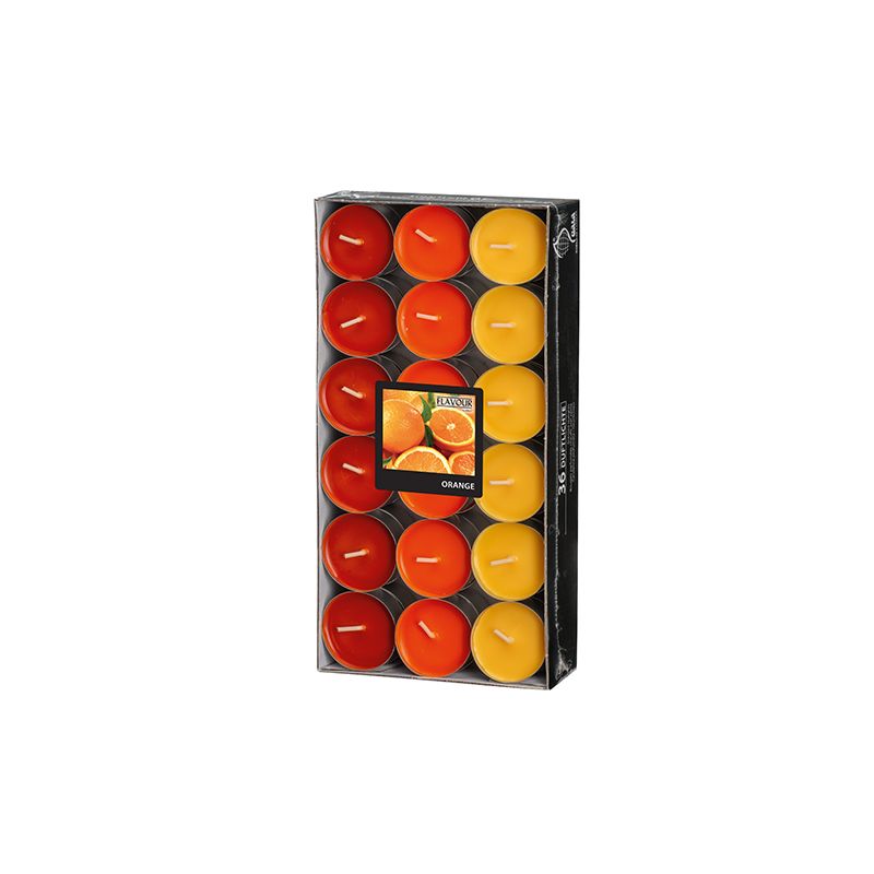 Duftteelichter, Orange, Ø 38 mm · 17 mm, "Flavour" - Bild 1