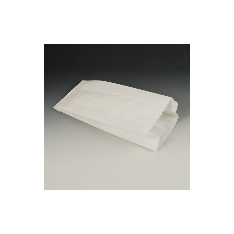 Papierfaltenbeutel, Cellulose, gefädelt 35 x 13 x 7 cm weiss Füllinhalt 2 kg - Bild 1