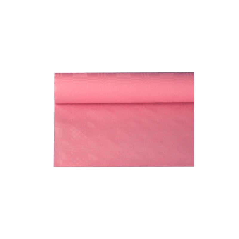 Papiertischdecke rosa mit Damastprägung 8 x 1,2 m - Bild 1