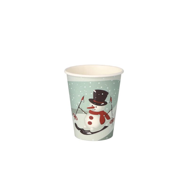 Pappbecher "To Go", 0,2 l Ø 8 cm · 9,2 cm "Snowman" - Bild 1