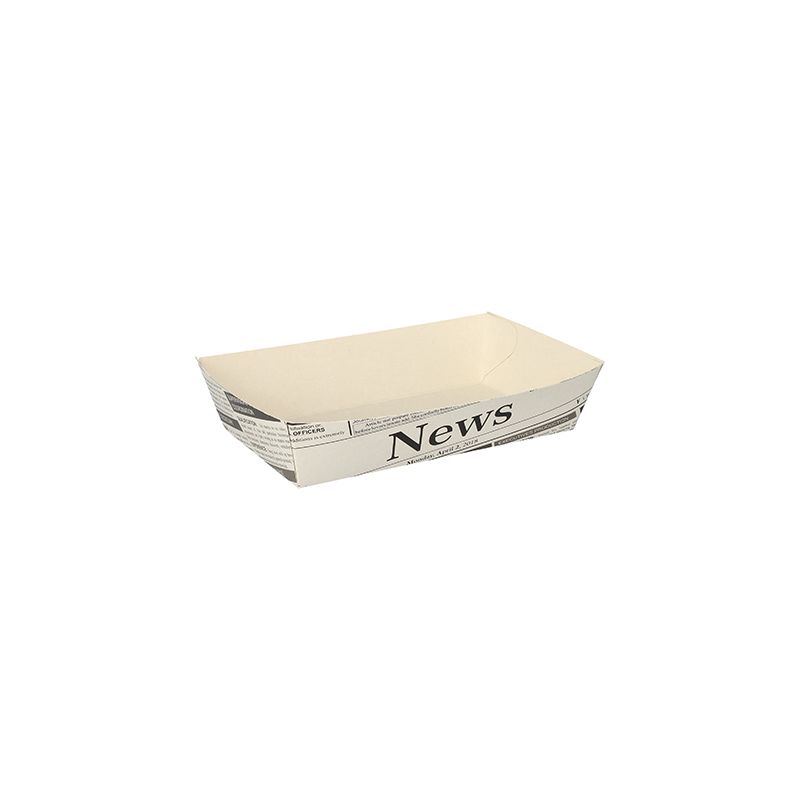 Pommes-Frites-Trays 10,5 x 17 cm weiss "Newsprint" groß - Bild 1