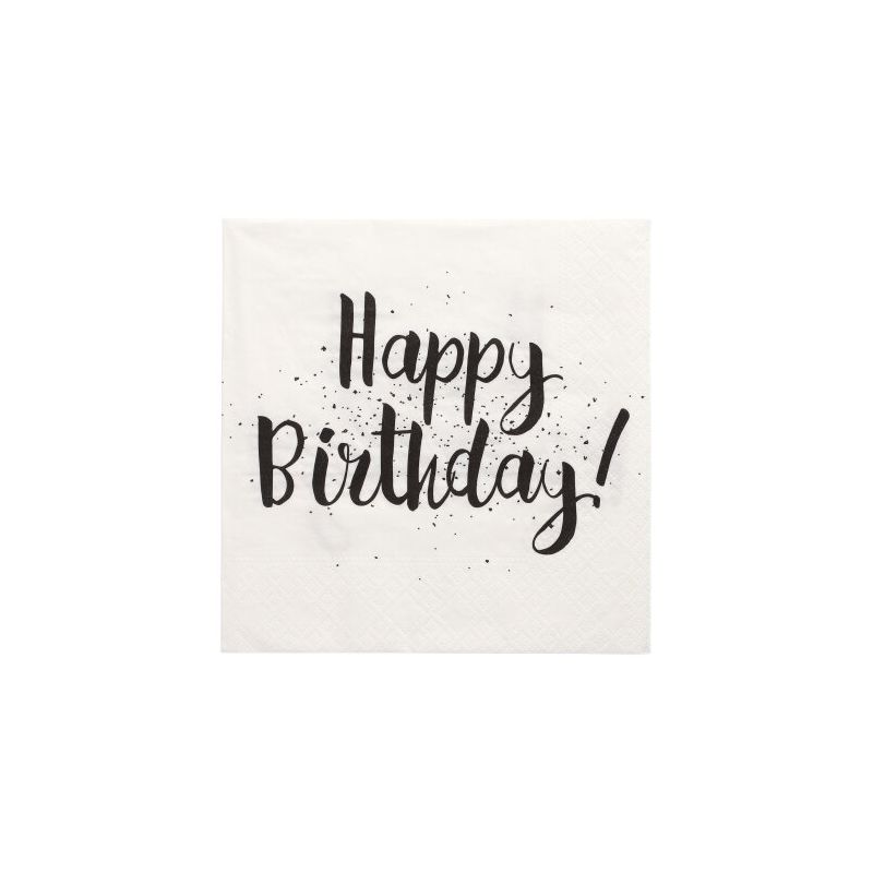 Servietten, 3-lagig 1/4-Falz 33 x 33 cm "Happy Birthday" - Bild 1