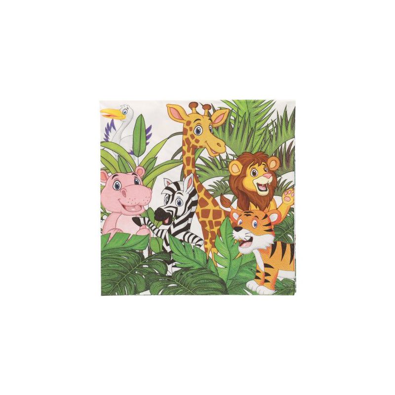 Servietten, 3-lagig 1/4-Falz 33 x 33 cm "Jungle" - Bild 1