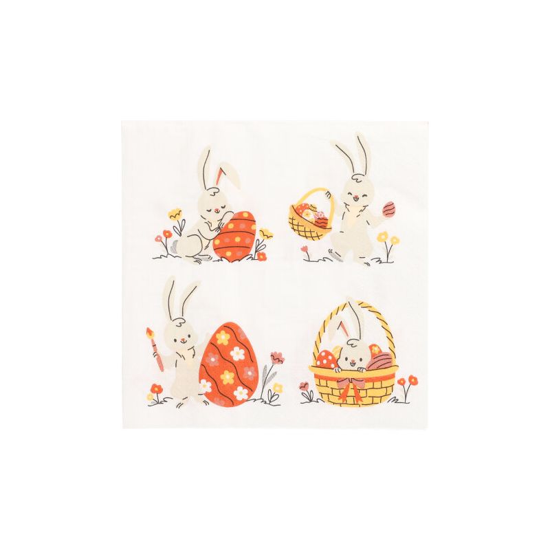 Servietten, 3-lagig 1/4-Falz 33 x 33 cm "Rabbit Parade" - Bild 1