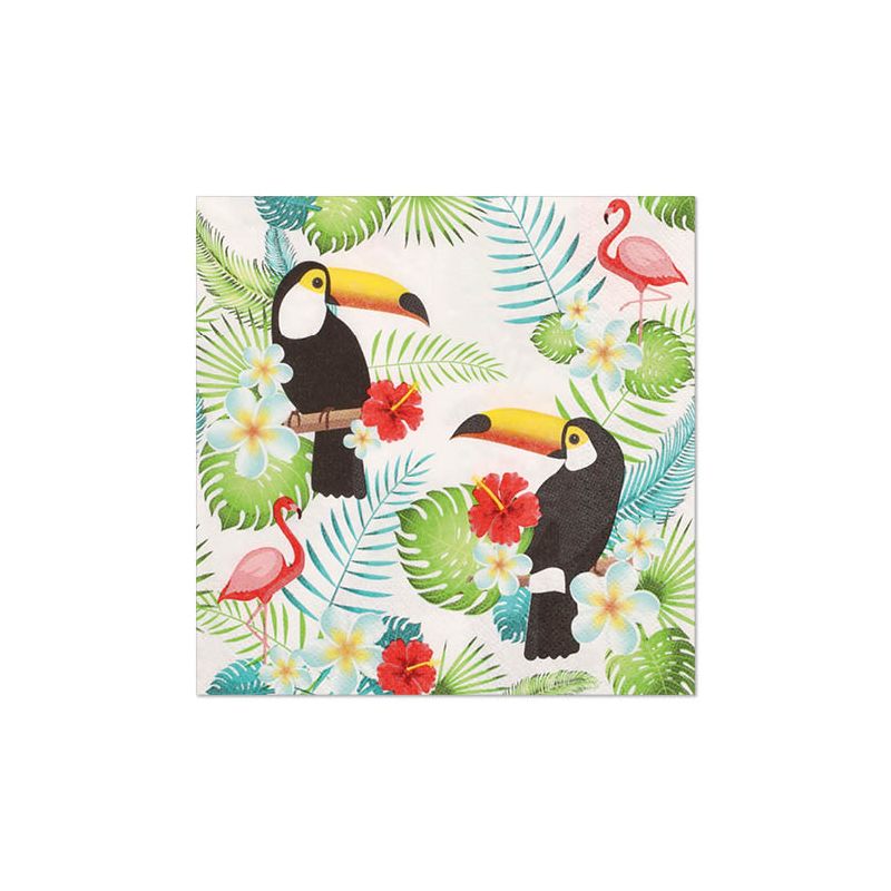 Servietten, 3-lagig 1/4-Falz 33 x 33 cm "Toucans" - Bild 1