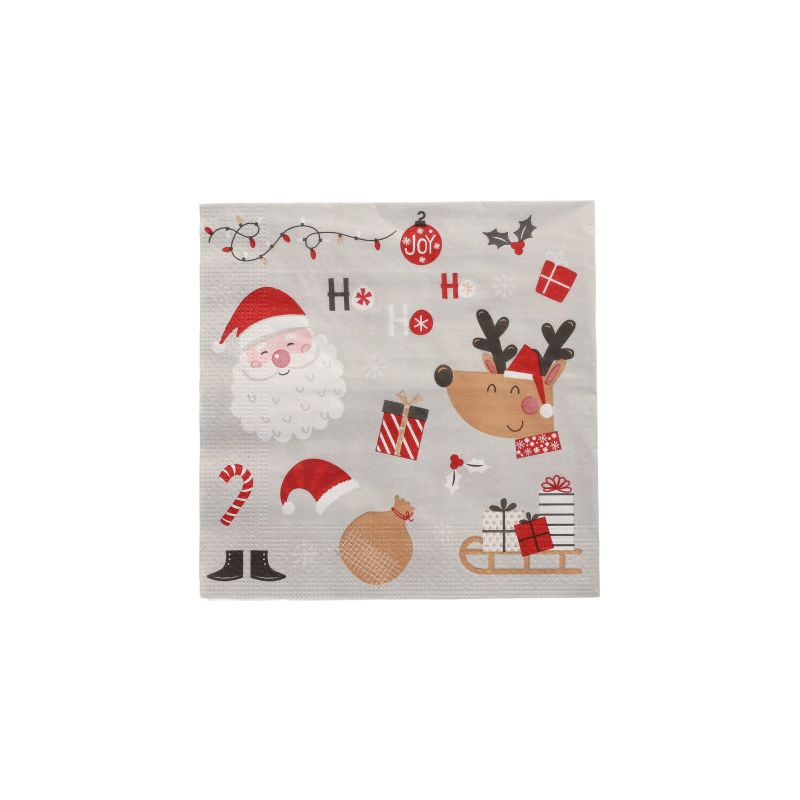 Servietten, 3-lagig 1/4-Falz 33 x 33 cm "Vive Noel" - Bild 1