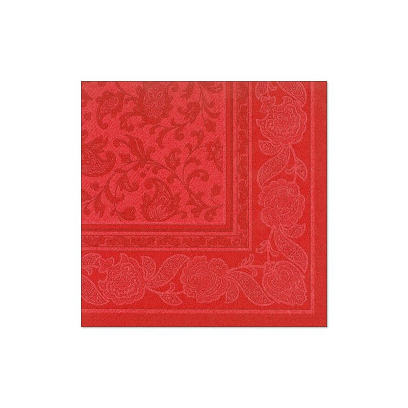 Servietten, "ROYAL Collection" 1/4-Falz 40 x 40 cm rot "Ornaments" - Bild 1