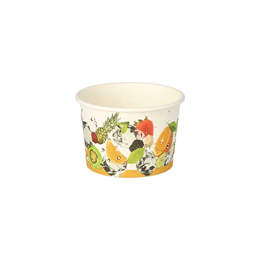 Pots à glace, en carton rond 125 ml Ø 7,5 cm · 4,8 cm coloré "Fruits" 1