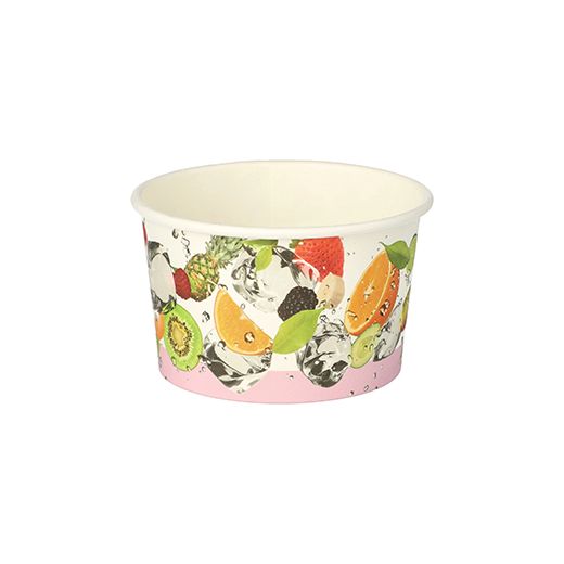 Pots à glace, en carton rond 150 ml Ø 9,2 cm · 5 cm "Fruits" 1