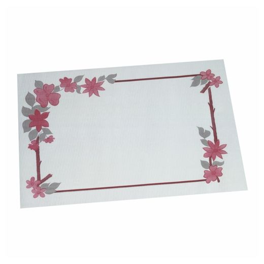 Sets de table, papier 30 cm x 40 cm blanc "Fleurs" 1