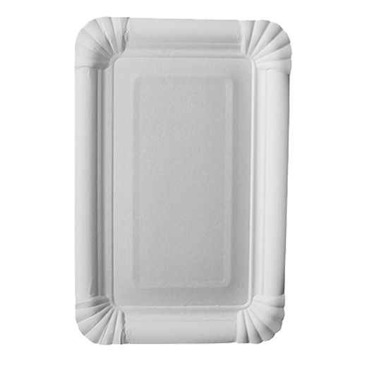 Assiettes, carton "pure" rectangulaire 13 cm x 20 cm blanc 1