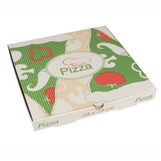 Cartons à pizza en cellulose "pure" rectangulaire 28 cm x 28 cm x 3 cm 1