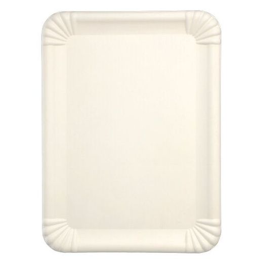 Plateaux de service, en canne à sucre "pure" rectangulaire 26 cm x 35 cm blanc 1