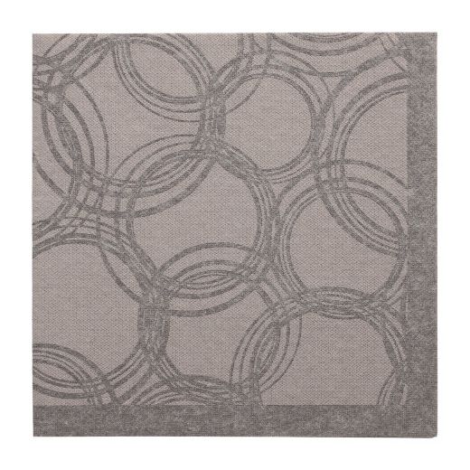 Serviettes "ROYAL Collection" pliage 1/4 40 cm x 40 cm gris "Bubbles" 1