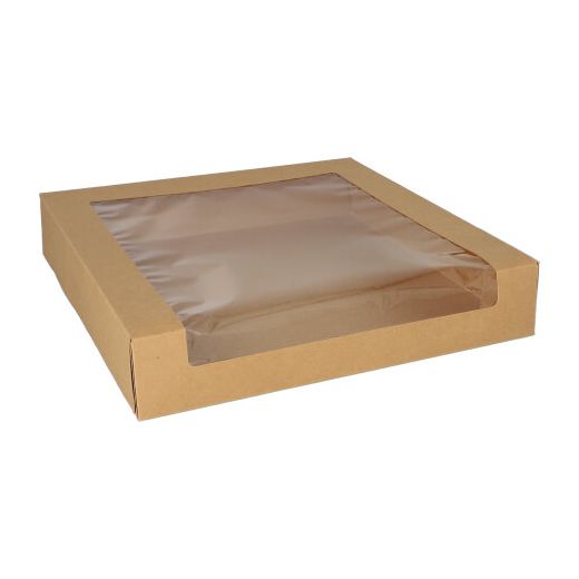 Boîte à gâteaux, carton rectangulaire 5,5 cm x 30 cm x 30 cm avec fenêtre transparente en PLA 1