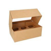 Boîtes à Cupcakes rectangulaire 10 cm x 27 cm x 17,5 cm avec fenêtre transparente en PLA