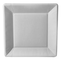 Assiettes, carton "pure" rectangulaire 22,5 cm x 22,5 cm x 1,8 cm blanc