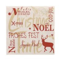 Serviettes, 3 plis pliage 1/4 33 cm x 33 cm "Christmas Time"