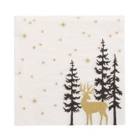 Serviettes, 3 plis pliage 1/4 33 cm x 33 cm "Golden Deer"