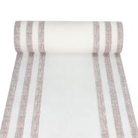 Chemin de table, aspect tissu, PV-tissu "ROYAL Collection" 24 m x 40 cm mocca "Lines"