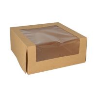 Boîte à gâteaux, carton rectangulaire 10 cm x 23 cm x 23 cm avec fenêtre transparente en PLA