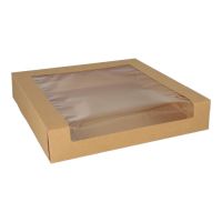 Boîte à gâteaux, carton rectangulaire 5,5 cm x 30 cm x 30 cm avec fenêtre transparente en PLA