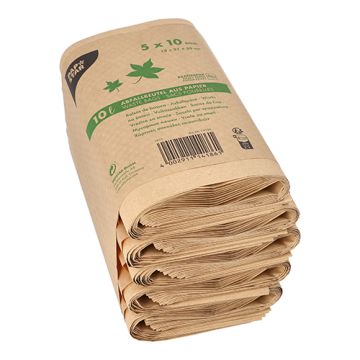 Sacs compostables en papier 10 l, H 35 cm x L 21 cm, marron