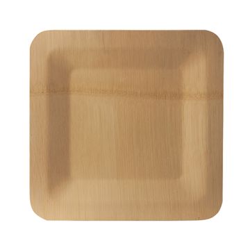 Assiettes, en bambou "pure" rectangulaire 1,5 cm x 23 cm x 23 cm