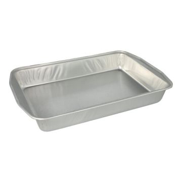 Plats à grillades, alu rectangulaire 3,15 l 5 cm x 25 cm x 36,6 cm argent