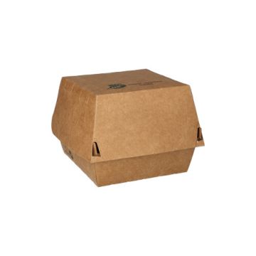 Boites hamburger en carton  10,5 x 10,5 cm marron "100% Fair"