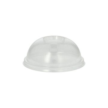 Couvercle dôme, PLA "pure" rond Ø 9,5 cm · 4,5 cm transparent avec ouverture