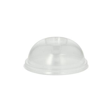 Couvercle dôme, PLA "pure" rond Ø 9,5 cm · 4,5 cm transparent sans ouverture