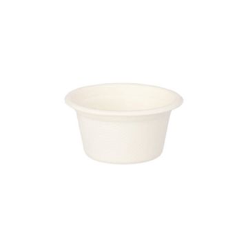 Coupelles pour sauces, canne à sucre "pure" 60 ml Ø 6 cm · 3 cm blanc