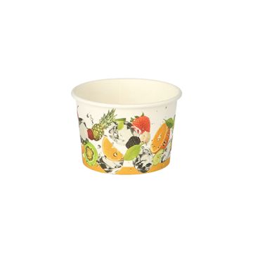 Pots à glace, en carton rond 125 ml Ø 7,5 cm · 4,8 cm coloré "Fruits"