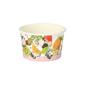 Pots à glace, en carton rond 150 ml Ø 9,2 cm · 5 cm "Fruits"