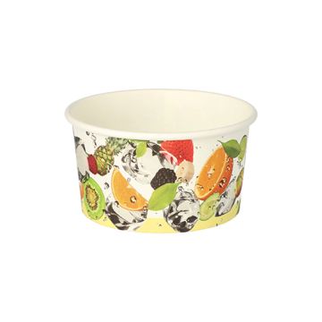 Pots à glace, en carton rond 250 ml Ø 9,6 cm · 6 cm "Fruits"