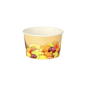 Pots à glace, en carton rond 125 ml Ø 8 cm · 4,8 cm "Fruits"