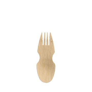 Fingerfood - Cuillère et Fourchette, bambou "pure" 8,5 cm