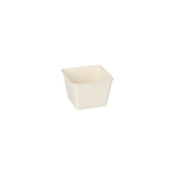 Coupelles "Fingerfood", canne à sucre "pure" rectangulaire 50 ml 3,8 cm x 4,6 cm x 4,6 cm blanc