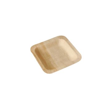 Mise en bouche - Assiettes, bois "pure" rectangulaire 14 cm x 14 cm