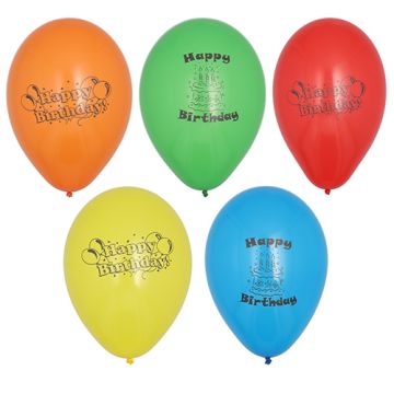 Ballons Ø 22 cm couleurs assorties "Happy Birthday"