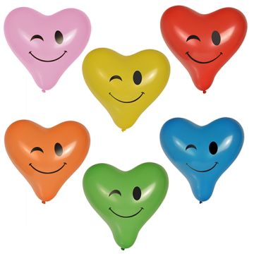 Ballons Ø 28 cm couleurs assorties "Heart - Blinky" grande