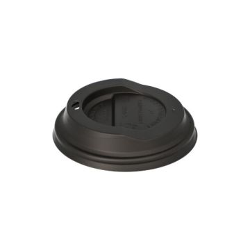 Couvercles bombés pour gobelets á café ToGo "pure" rond Ø 9 cm noir