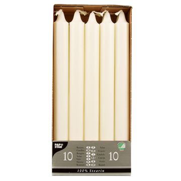 Bougies de lustres Ø 2,2 cm · 24 cm blanc en 100 % stéarine