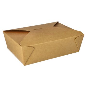 Boîtes repas à emporter, carton "pure" 2000 ml 15,5 cm x 21,5 cm x 6,5 cm marron