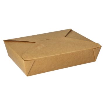 Boîtes repas à emporter, carton "pure" 1500 ml 4,8 cm x 15,5 cm x 21,5 cm marron