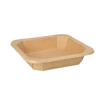 Panier-repas, carton rectangulaire 500 ml 3,3 cm x 16,2 cm x 16,2 cm marron